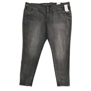 Frankie&Stella jeans black stretch premium denim high rise waist band skinny 26W